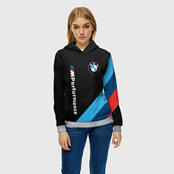 Толстовка-худи женская BMW M PERFORMANCE, цвет: 3D-меланж — фото 2