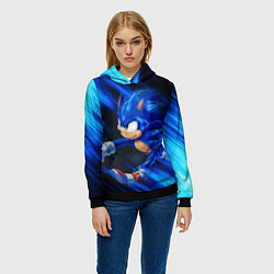 Толстовка-худи женская SONIC, цвет: 3D-черный — фото 2