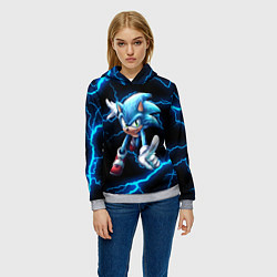 Толстовка-худи женская SONIC, цвет: 3D-меланж — фото 2