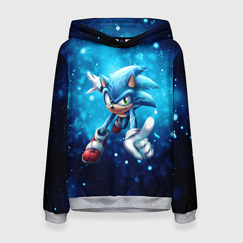 Женская толстовка SONIC / 3D-Меланж – фото 1