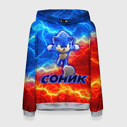 Толстовка-худи женская СОНИК, цвет: 3D-меланж