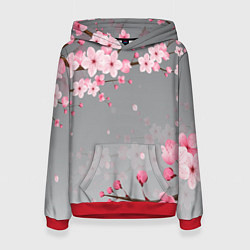 Толстовка-худи женская САКУРА, цвет: 3D-красный
