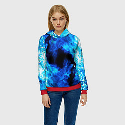 Толстовка-худи женская СИНИЙ ОГОНЬ, цвет: 3D-красный — фото 2