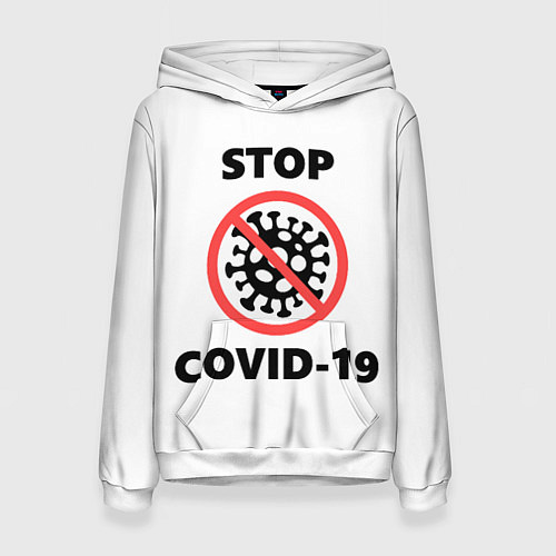 Женская толстовка STOP COVID-19 / 3D-Белый – фото 1