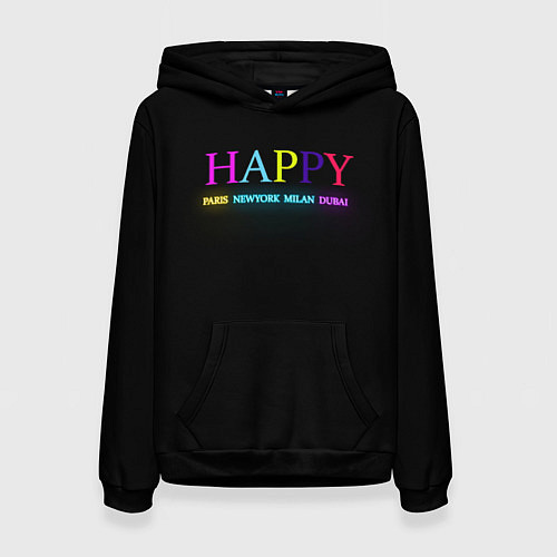 Женская толстовка HAPPY / 3D-Черный – фото 1