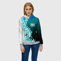 Толстовка-худи женская PUBG, цвет: 3D-меланж — фото 2