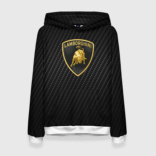 Женская толстовка Lamborghini logo n carbone / 3D-Белый – фото 1