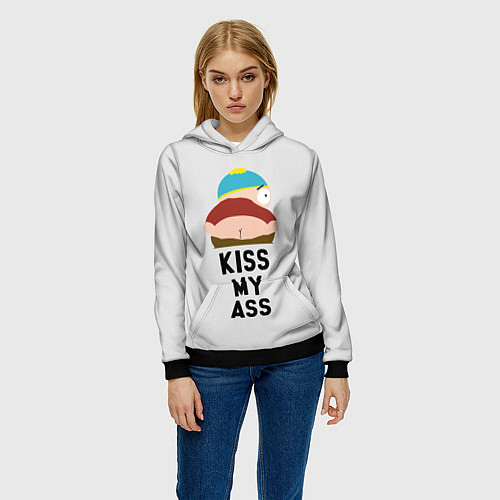 Женская толстовка Kiss My Ass / 3D-Черный – фото 3