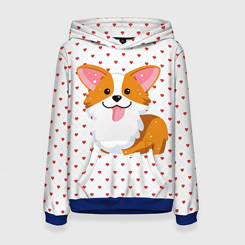 Женская толстовка Корги / 3D-Синий – фото 1