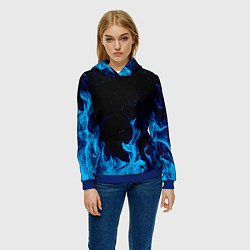 Толстовка-худи женская СИНИЙ ОГОНЬ, цвет: 3D-синий — фото 2