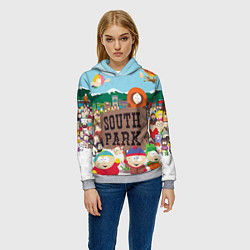 Толстовка-худи женская Южный Парк, цвет: 3D-меланж — фото 2