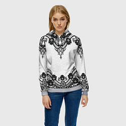 Толстовка-худи женская Кружева, цвет: 3D-меланж — фото 2