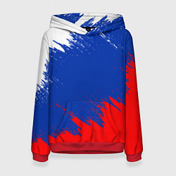 Толстовка-худи женская РОССИЯ ТРИКОЛОР, цвет: 3D-красный