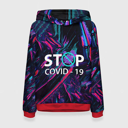 Женская толстовка Стоп covid-19 / 3D-Красный – фото 1