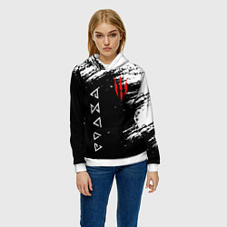 Толстовка-худи женская ВЕДЬМАК, цвет: 3D-белый — фото 2