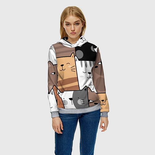Женская толстовка Котейки / 3D-Меланж – фото 3