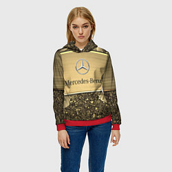 Толстовка-худи женская MERCEDES GOLD, цвет: 3D-красный — фото 2