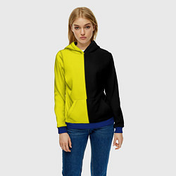 Толстовка-худи женская BLACK YELLOW, цвет: 3D-синий — фото 2