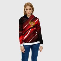 Толстовка-худи женская РОССИЯ, цвет: 3D-белый — фото 2