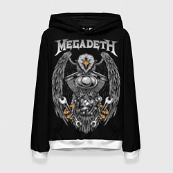 Толстовка-худи женская Megadeth, цвет: 3D-белый