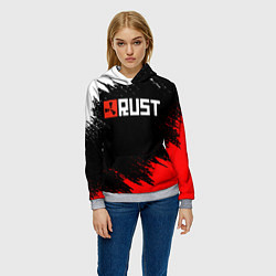 Толстовка-худи женская RUST, цвет: 3D-меланж — фото 2