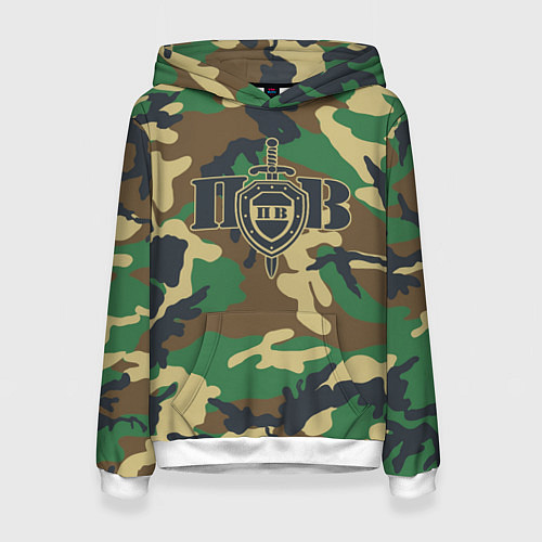 Женская толстовка Пограничные Войска камуфляж / 3D-Белый – фото 1