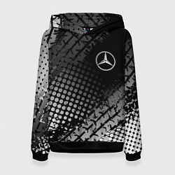 Толстовка-худи женская Mercedes-Benz, цвет: 3D-черный
