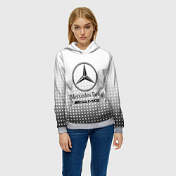 Толстовка-худи женская Mercedes-Benz, цвет: 3D-меланж — фото 2