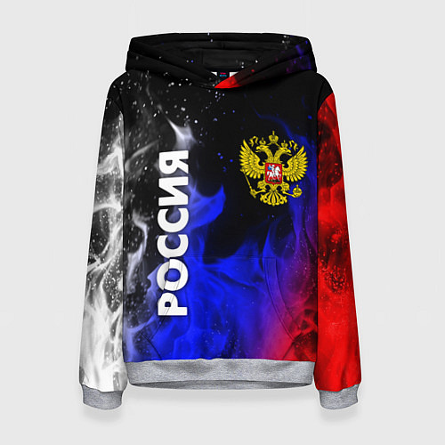 Женская толстовка РОССИЯ / 3D-Меланж – фото 1