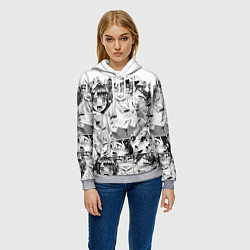 Толстовка-худи женская AHEGAO, цвет: 3D-меланж — фото 2