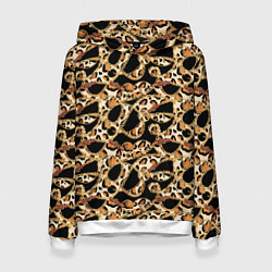 Толстовка-худи женская Versace Леопардовая текстура, цвет: 3D-белый