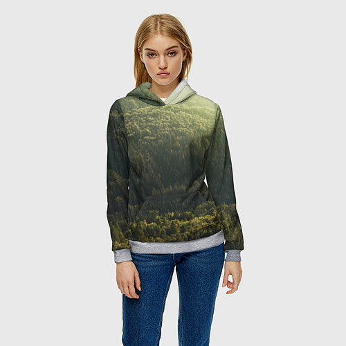 Женская толстовка Летний лес / 3D-Меланж – фото 3