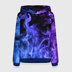 Толстовка-худи женская ОГОНЬ, цвет: 3D-синий