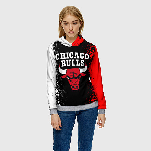 Женская толстовка CHICAGO BULLS / 3D-Меланж – фото 3