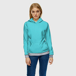 Толстовка-худи женская Бирюза, цвет: 3D-меланж — фото 2