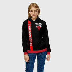 Толстовка-худи женская CHICAGO BULLS, цвет: 3D-красный — фото 2