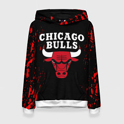 Толстовка-худи женская CHICAGO BULLS, цвет: 3D-белый