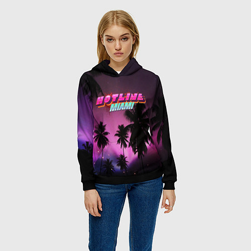 Женская толстовка HOTLINE MIAMI / 3D-Черный – фото 3