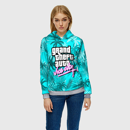 Женская толстовка GTA VICE CITY / 3D-Меланж – фото 3