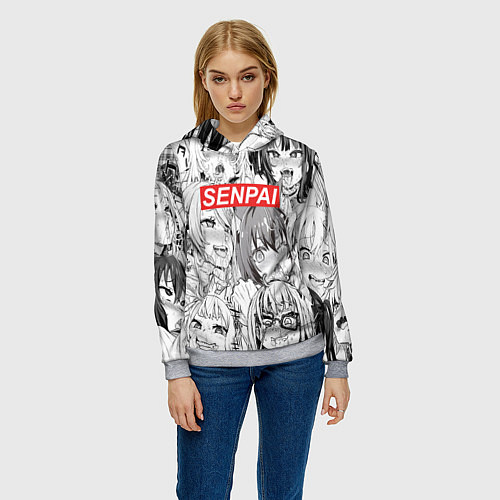 Женская толстовка SENPAI / 3D-Меланж – фото 3