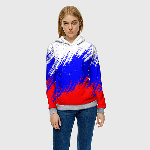 Женская толстовка Россия / 3D-Меланж – фото 3