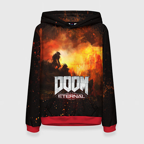 Женская толстовка DOOM ETERNAL / 3D-Красный – фото 1