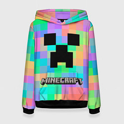 Толстовка-худи женская Minecraft, цвет: 3D-черный