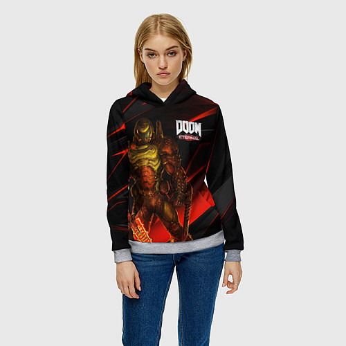 Женская толстовка DOOM ETERNAL / 3D-Меланж – фото 3