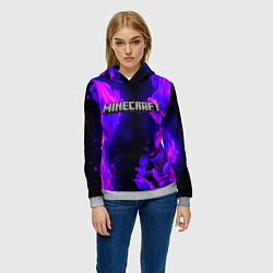 Толстовка-худи женская MINECRAFT, цвет: 3D-меланж — фото 2