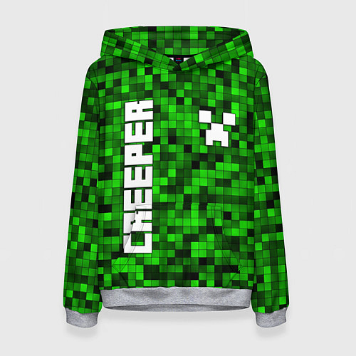 Женская толстовка MINECRAFT CREEPER / 3D-Меланж – фото 1