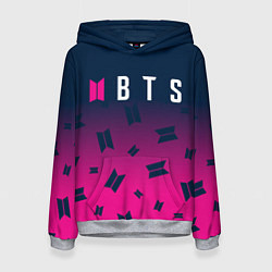 Толстовка-худи женская BTS БТС, цвет: 3D-меланж