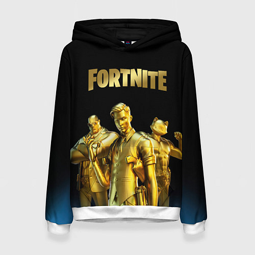 Женская толстовка FORTNITE GOLD SQUAD / 3D-Белый – фото 1