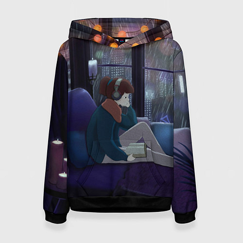 Женская толстовка СИЖУ ДОМА / 3D-Черный – фото 1