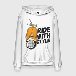 Толстовка-худи женская RIDE WITH STYLE Z, цвет: 3D-белый